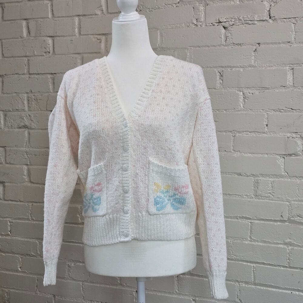 Pastel Pink & Blue| Embroidered Bow Knit Cardigan Sweater | Coquette Soft Girl